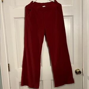 Abercrombie Like New Red Brushed Rib Wide Leg Lounge Extra Soft Sweatpant XS